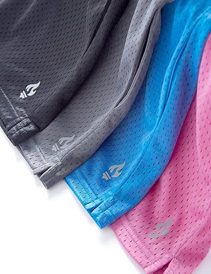 4 Pack Girls Shorts with Pockets Running for Kids Teens - Image 3