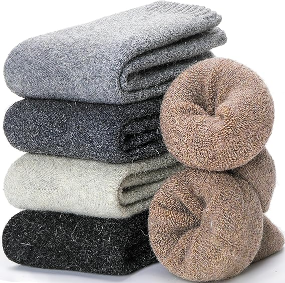 5 Pairs Womens Wool Socks Thermal Winter Comfy Work Socks