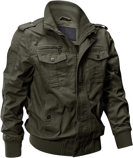Cotton Lightweight Multi Pockets Zip Jackets Windbreaker