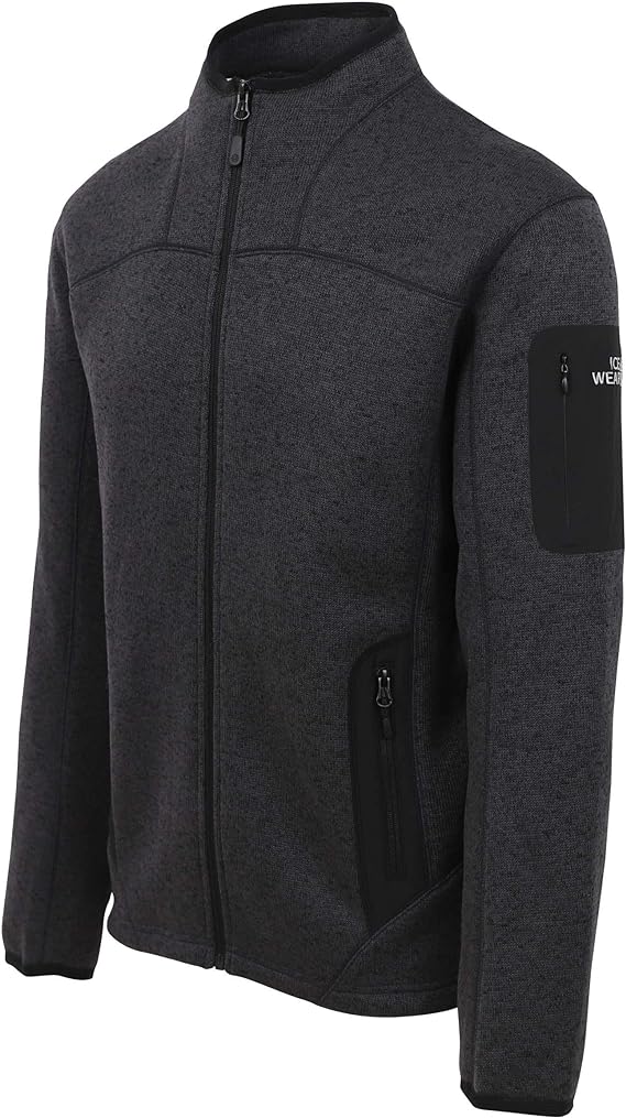 High collar men warm gray black coat - Image 2