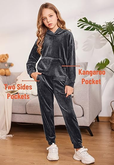 2 Pieces Tracksuits Outfits Athletic Hoodies Sweatshirts - Image 2