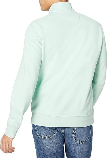 Mint green Men Lightweight French Mock Neck Sweatshirt - Image 3