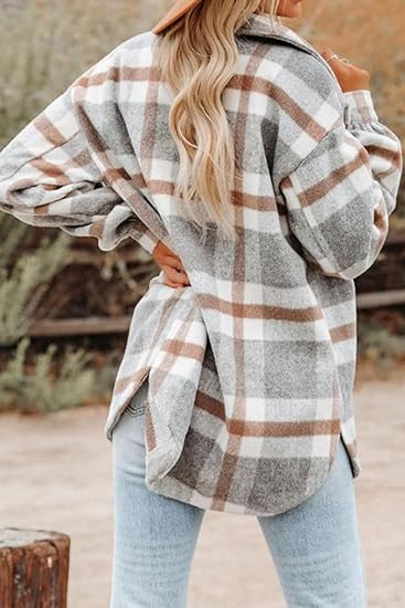 Womens Long Sleeve Button Down Shirts Jacket - Image 2