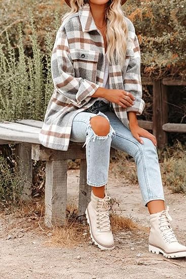 Womens Long Sleeve Button Down Shirts Jacket - Image 3