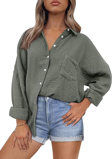 Womens Fall Fashion Jacket Long Sleeve Work Blouses Tops - Image 2