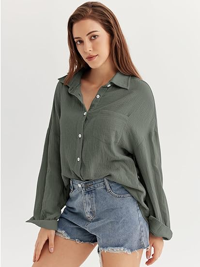 Womens Fall Fashion Jacket Long Sleeve Work Blouses Tops - Image 4