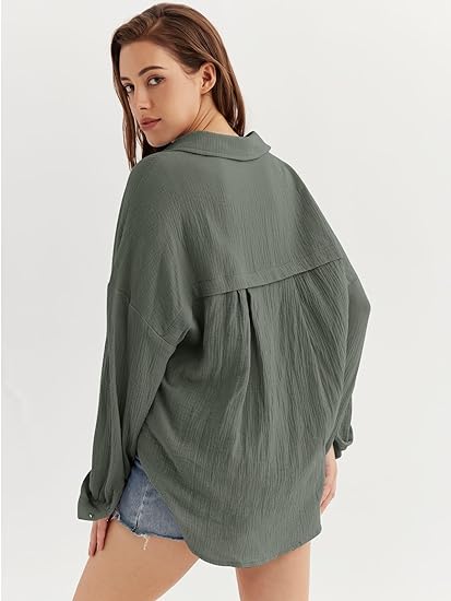 Womens Fall Fashion Jacket Long Sleeve Work Blouses Tops - Image 5