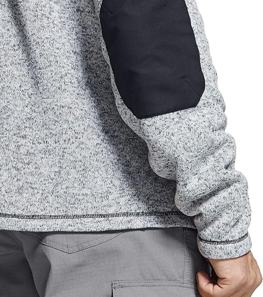 Half Zip Sweater Fleece Heather Grey Winter Warm Sweater - Image 6