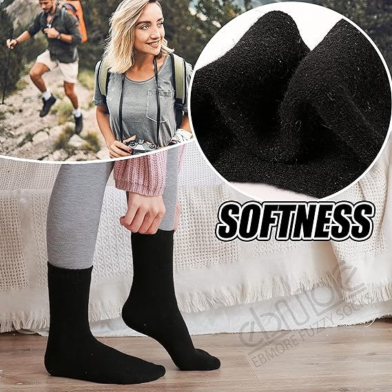 5 Pairs Womens Wool Socks Thermal Winter Comfy Work Socks - Image 5