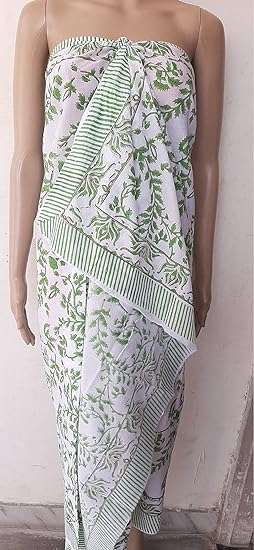 Women Cotton Floral Printed Sarong for Summer Beach Swimsuit - Image 3