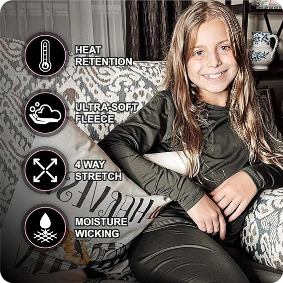 Thermal Underwear Set for Kids Winter Base Layer for Girls - Image 4