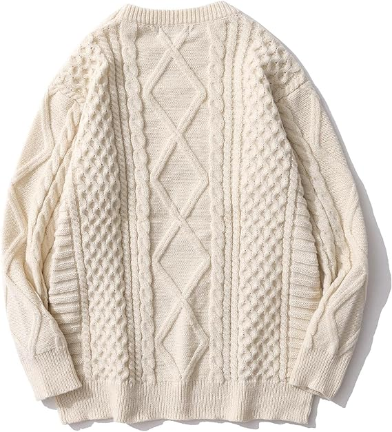 Sweater Women Vintage Chunky Cream Sweater - Image 2