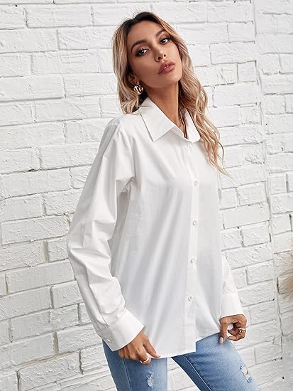 Womens Long Sleeve Button Down Workwear Blouse - Image 4