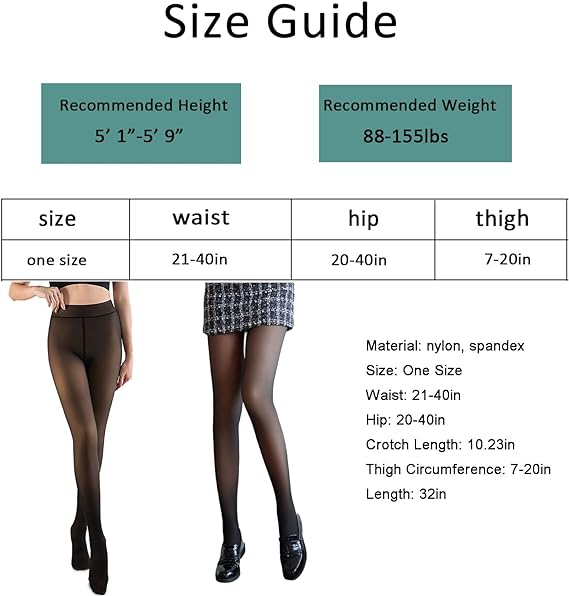 Women Black Sheer Fleece Winter Thick Thermal Tights - Image 3
