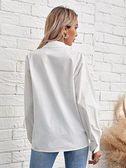 Womens Long Sleeve Button Down Workwear Blouse - Image 5