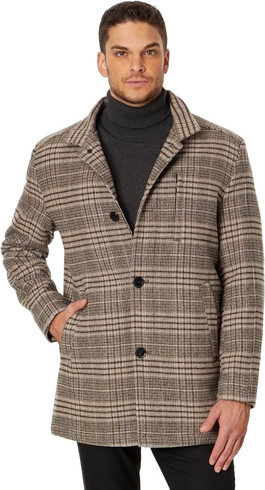 Brown Plaid Button jacket